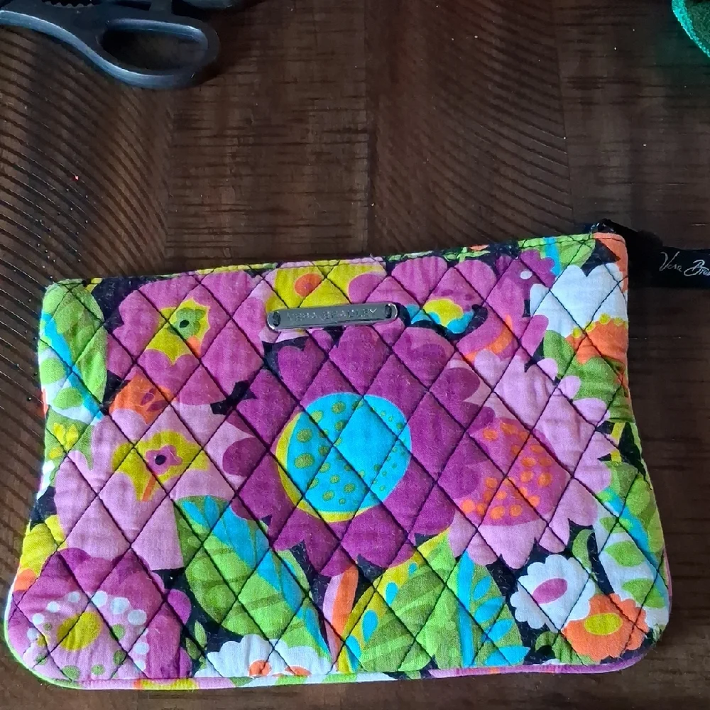 Vera Bradley Vibrant Floral Quilted  Make Up Clutch